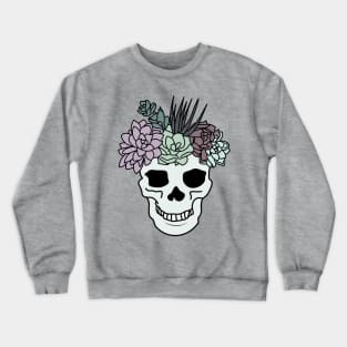 Pretty Aesthetic Skull Succulent Plant Head Crewneck Sweatshirt